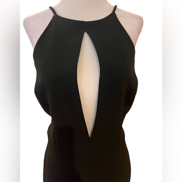 NWOT Jay Godfrey black cutout halter gown in black size 10 with front sl… - Picture 4 of 13